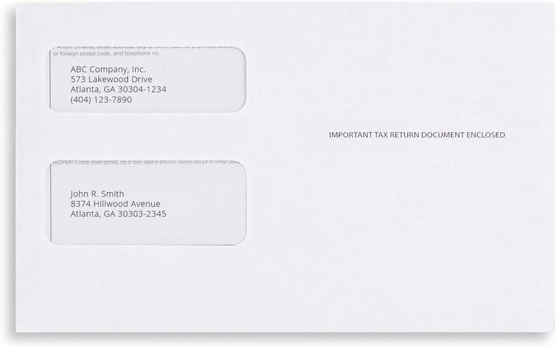 Dutymark 100 Tax 1099 Envelopes Self-Seal For 1099 MISC, 1099-R & DIV - INT, 1095, 1098, Double-Window Security tinded, For Quickbooks or Tax Software - 5 5/8 Inch x 9 Inch, 100 Envelopes - Image 5